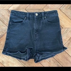 High waisted black shorts